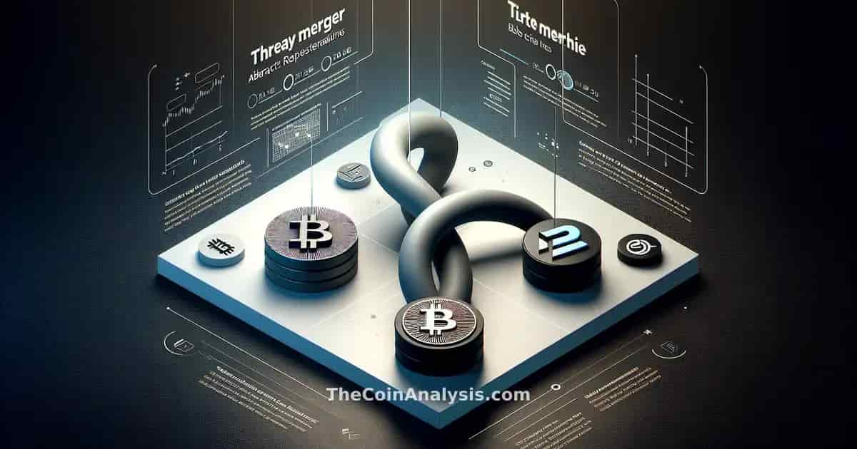 Infographic showing interconnected logos of Tether, Twenty One Capital, and Bitcoin merging into a unified symbol.