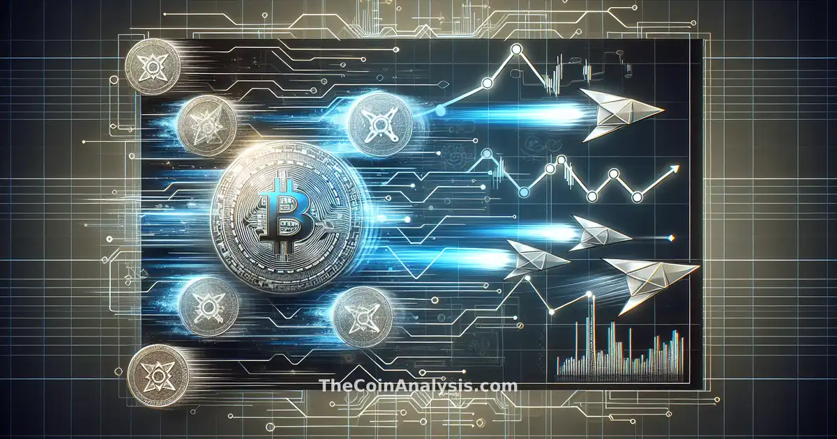 Glassmorphism card with dynamic stablecoin logos over futuristic charts depicting rapid global cryptocurrency growth.