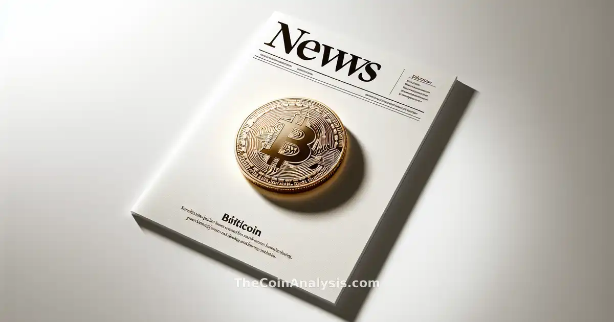 Golden Bitcoin coin with a subtle crack on a white background casting soft shadows, minimalist style.