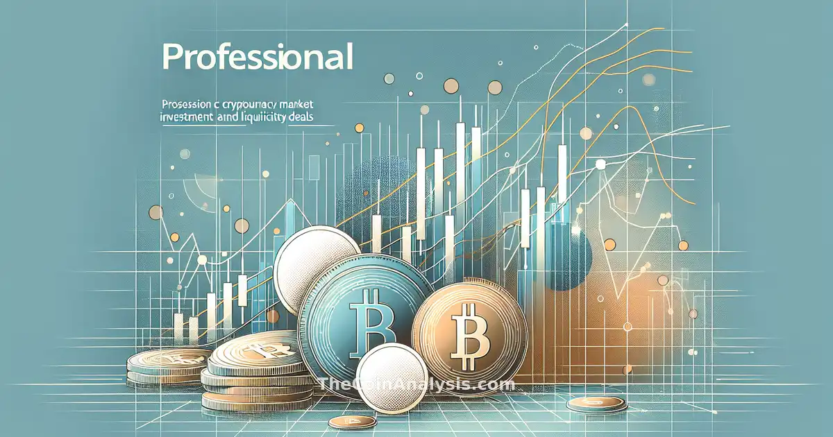 Abstract digital coins intertwined with ascending trading graphs on a dark background symbolizing crypto liquidity.