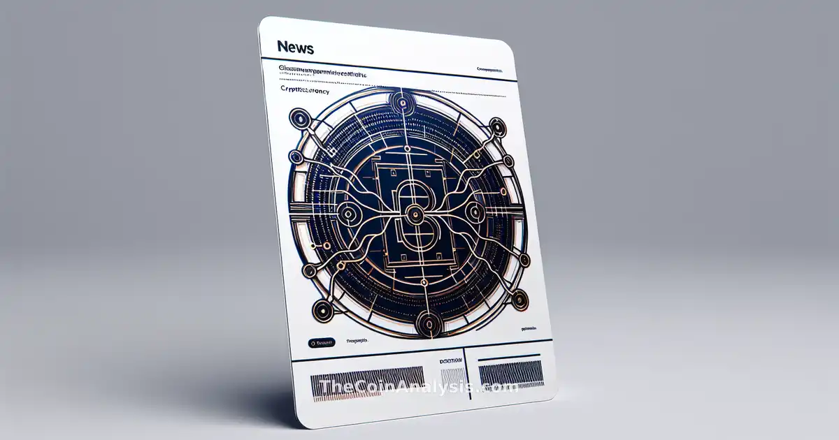 Glassmorphism card with abstract crypto icons, digital vault, and network lines symbolizing DeFi security and collaboration